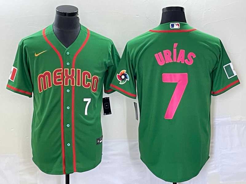 Men's Mexico Baseball #7 Julio Urias Number 2023 Green World Classic Stitched Jersey8,We sell and wholesale Men's Mexico Baseball #7 Julio Urias Number 2023 Green World Classic Stitched Jersey8 on line form chian!